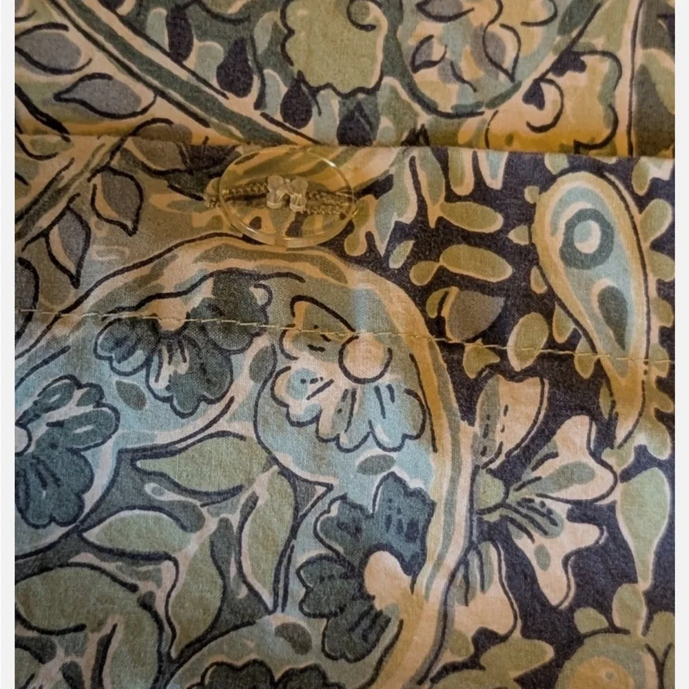 Pottery Barn Paisley Queen Green and Blue Duvet Cover